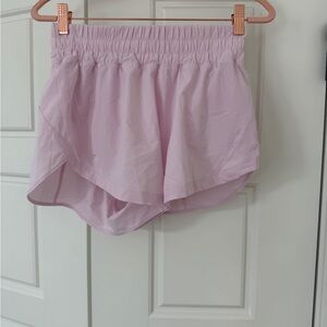 Lululemon Track That High Rise 3inch Shorts, Size 6, Pink Organza, EUC.